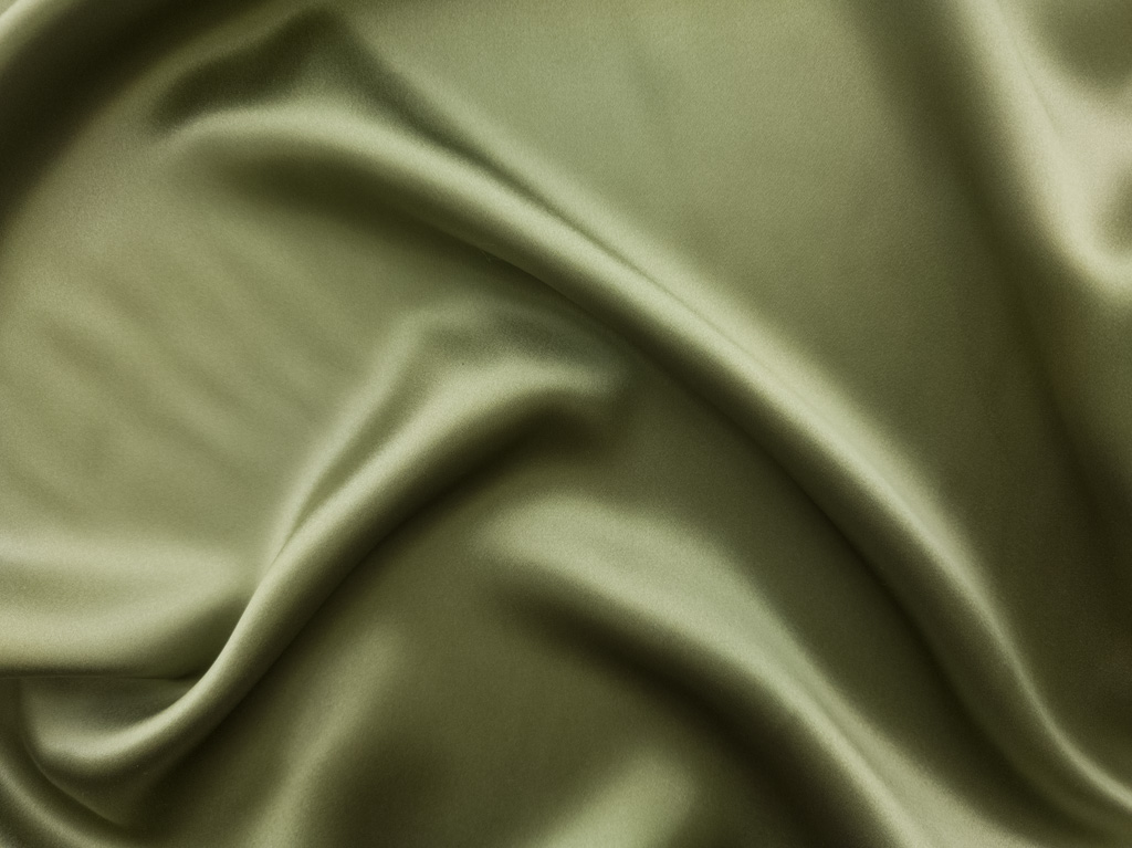 closeup of green silk charmeuse